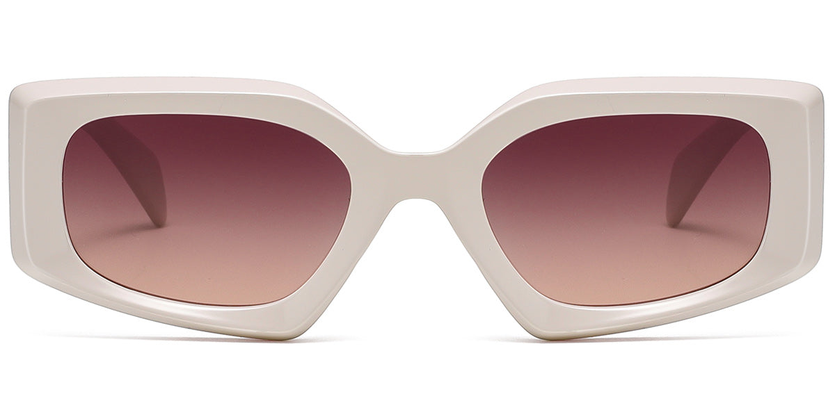 Beige Rectangle Odjanu Sunglasses