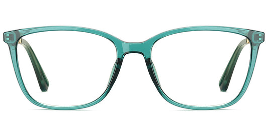 V9 Teal Green Rectangle Eyeglasses