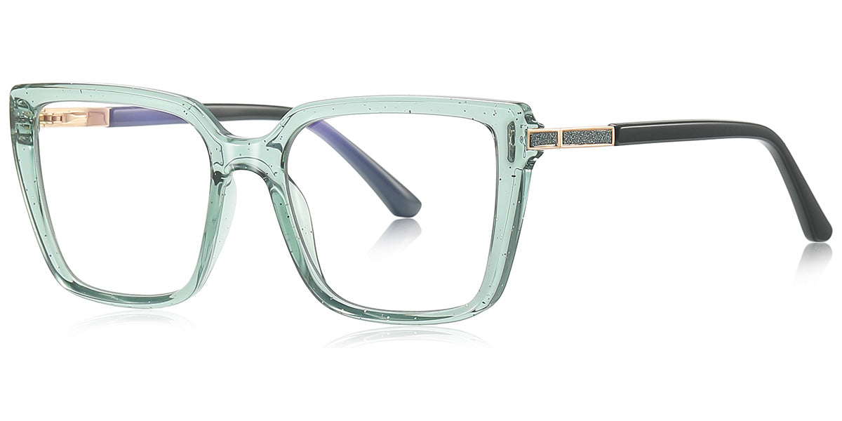 V4 Light Green Large Square Eyeglassess