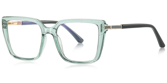 V4 Light Green Large Square Eyeglassess