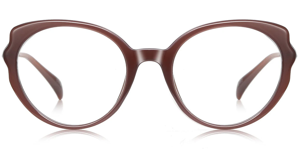 BR2 Brown Oval Trimmed Eyeglasses