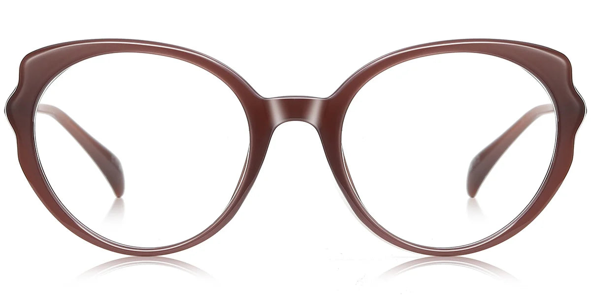 BR2 Brown Oval Trimmed Eyeglasses