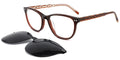 Brown Rectangle Cliponz Eyeglasses