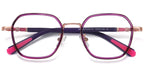 K10 Purple Geometric Kids Eye Glasses