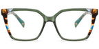 V6 Green Square Pattern Eyeglasses