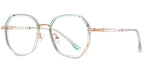 V7 Green Gold Geometric Eyeglasses
