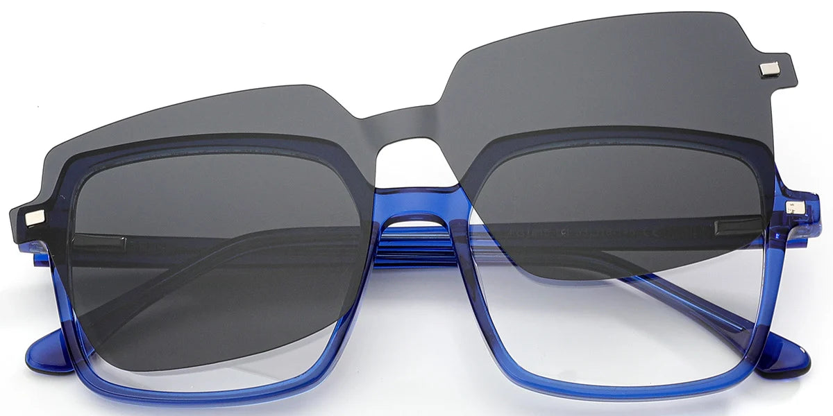 Z6 Blue Square ClipOnz Eyeglasses