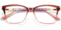 RV3 Red Translucent Square Eyeglasses