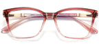 RV3 Red Translucent Square Eyeglasses