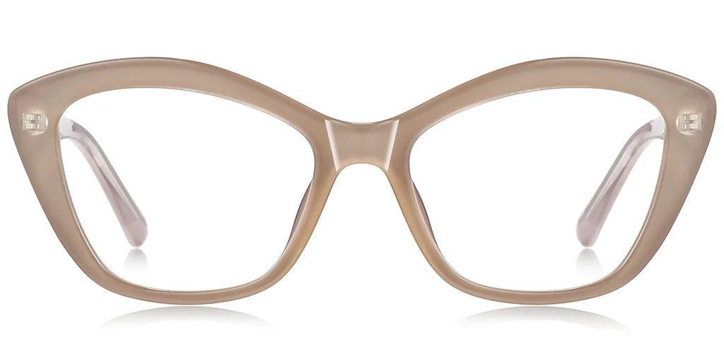 BR4 Brown Geometric Rectangle Eyeglasses