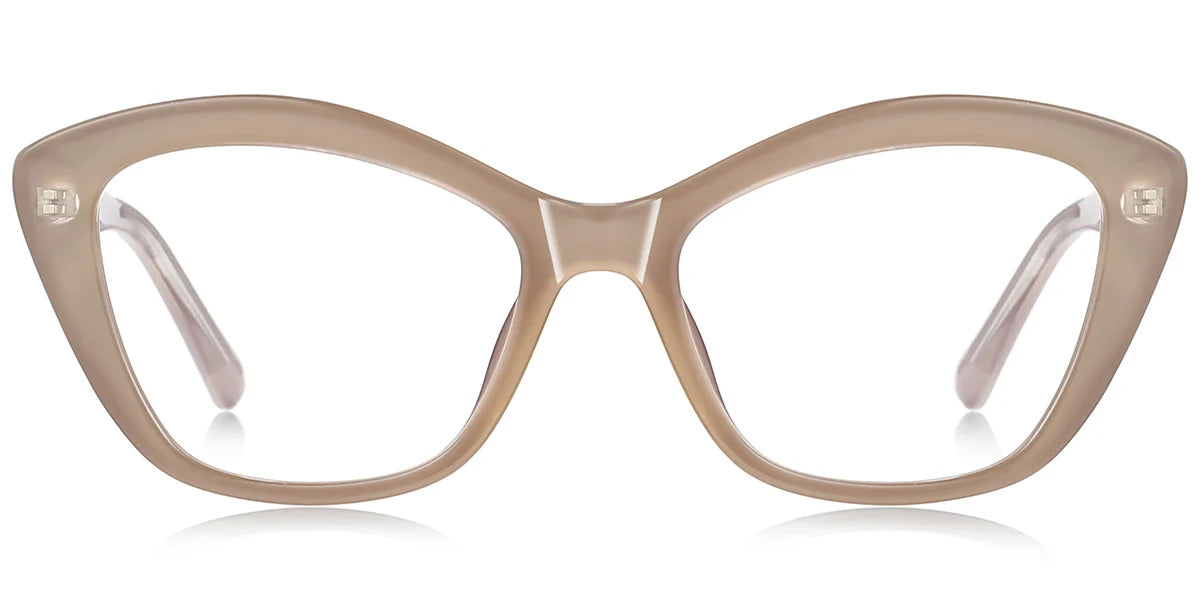 BR4 Brown Geometric Rectangle Eyeglasses
