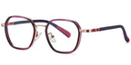 K10 Purple Geometric Kids Eye Glasses