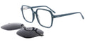 CZ5 Blue Large Square Cliponz Eyeglasses