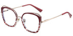 SS14 Burgundy Pattern Large Square Eyeglasses
