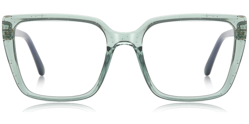 V4 Light Green Large Square Eyeglassess