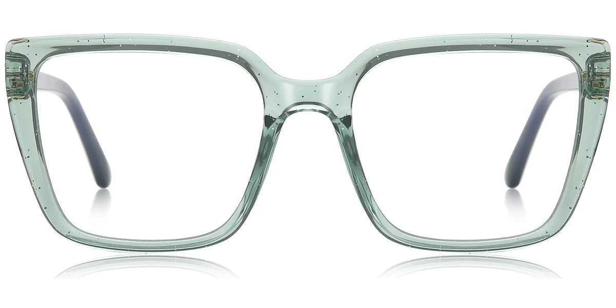 V4 Light Green Large Square Eyeglassess