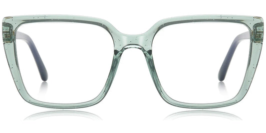 V4 Light Green Large Square Eyeglassess