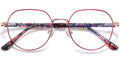 RV4 Red Round Metal Eyeglasses