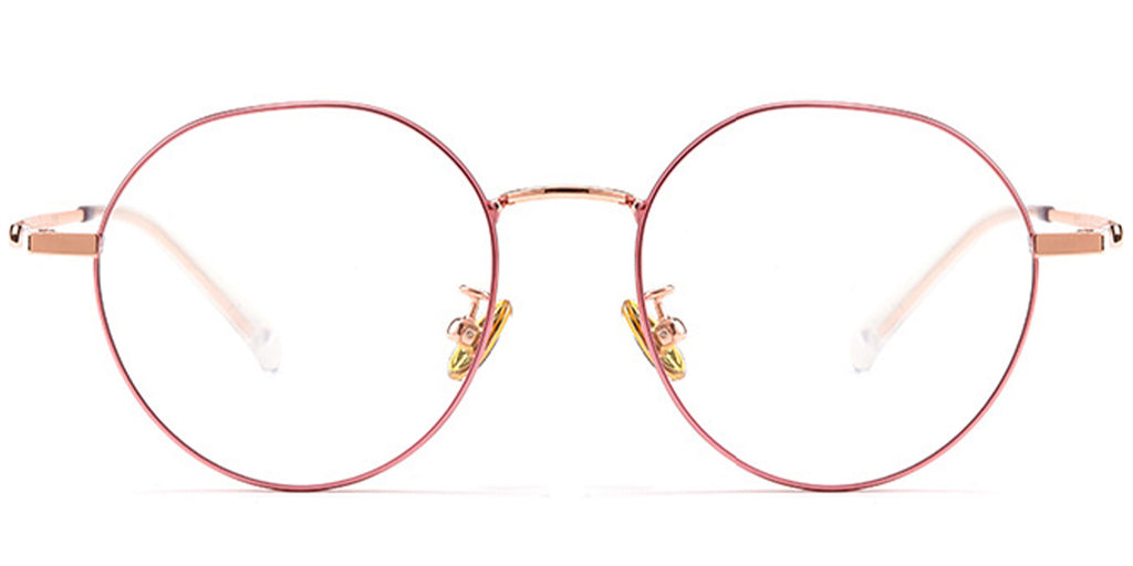 CL4 Clip On Round Rose Gold Eyeglasses