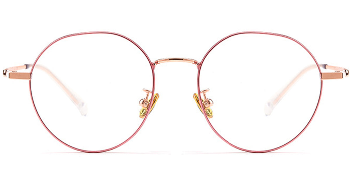 CL4 Clip On Round Rose Gold Eyeglasses