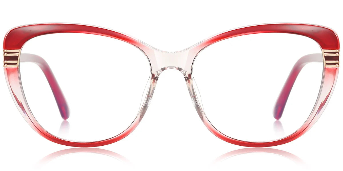 RV2 Red Square Cat Eyerglasses