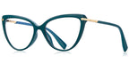 V10 Dark Green Cat Eye Glasses
