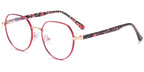 RV4 Red Round Metal Eyeglasses