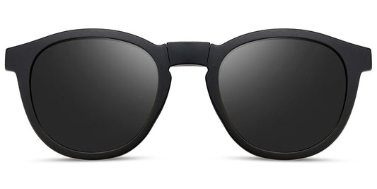CL1 Clip On Black Round Glasses