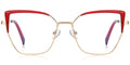RV6 Red Square CatEye Metal Eyeglasses