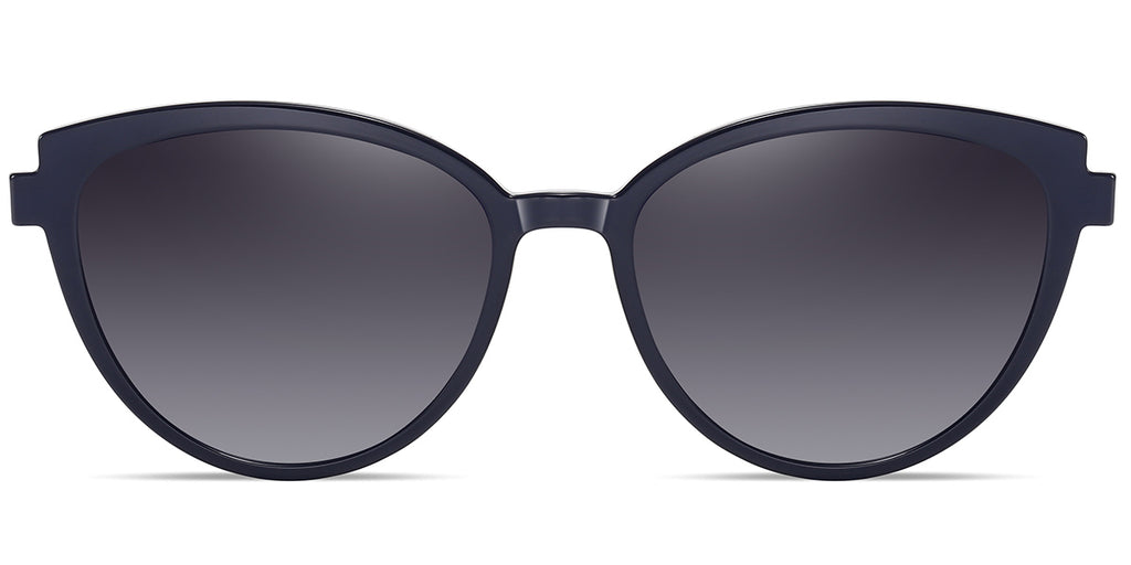 CL5 Blue Clip On Geometric Eyeglasses