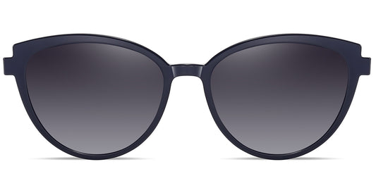 CL5 Blue Clip On Geometric Eyeglasses