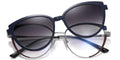 CL5 Blue Clip On Geometric Eyeglasses
