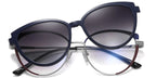 CL5 Blue Clip On Geometric Eyeglasses