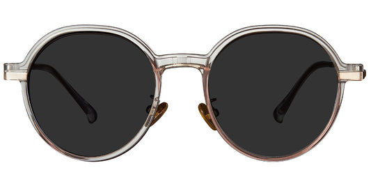 CL4 Clip On Round Rose Gold Eyeglasses
