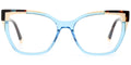 Z4 Light Blue Pattern Cat Eyeglasses