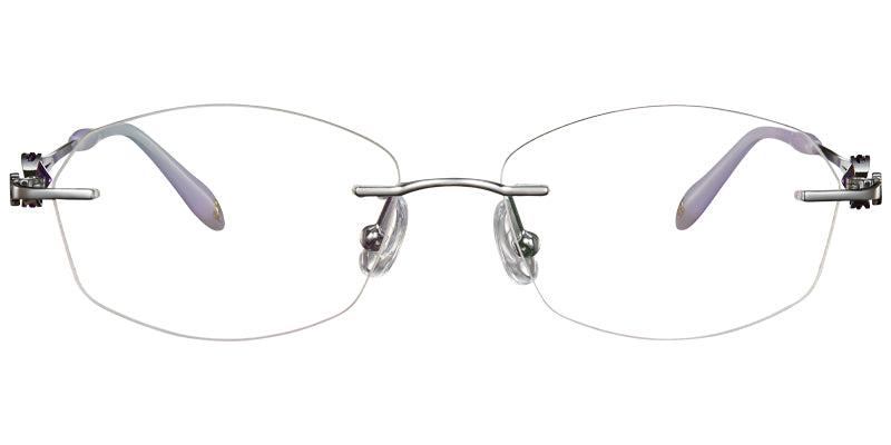 SS11 Silver Purple Rimless Eyeglases