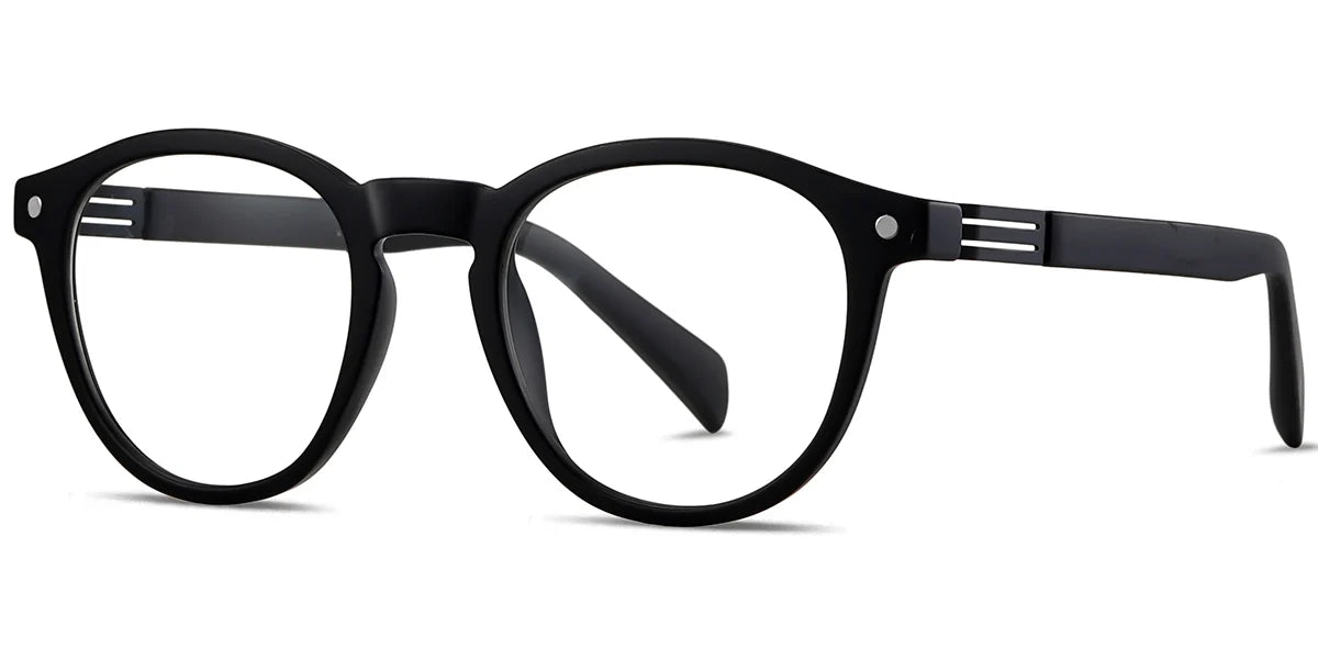CL1 Clip On Black Round Glasses