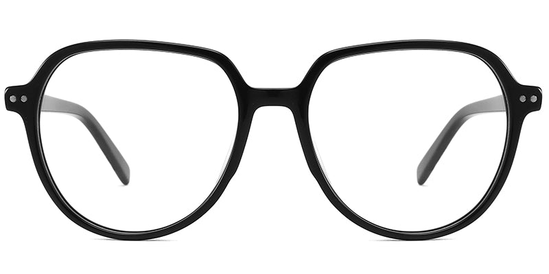 CL3 Oval Black Clip On Glasses