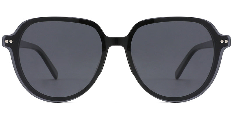 CL3 Oval Black Clip On Glasses