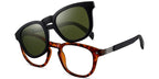 CL6 Clip On Black Tortoiseshell Eyeglasses (Foldable)