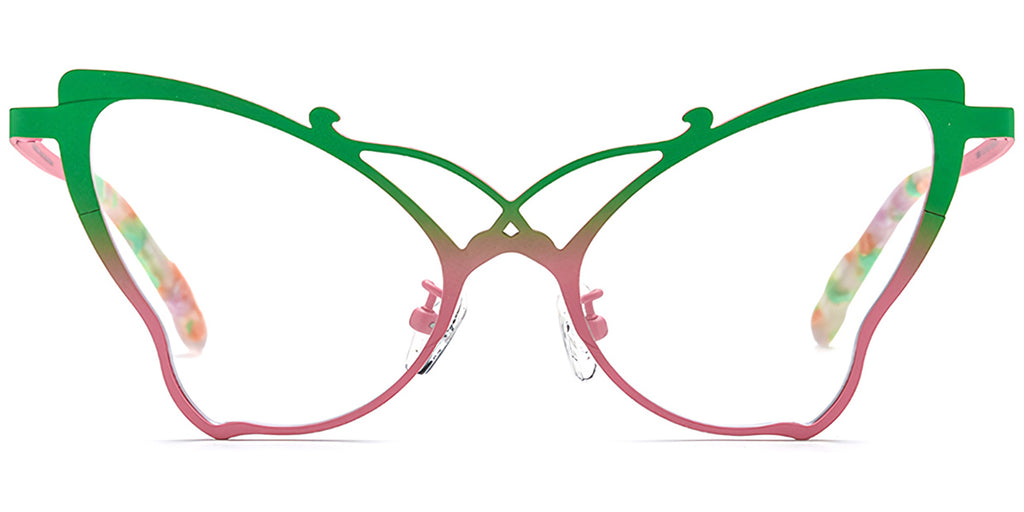 SS5 Green Pink Butterfly Eyeglasses