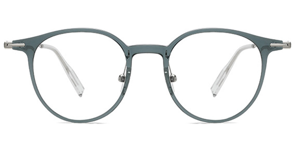 ER7 Grey Green Round Metal Eyeglasses