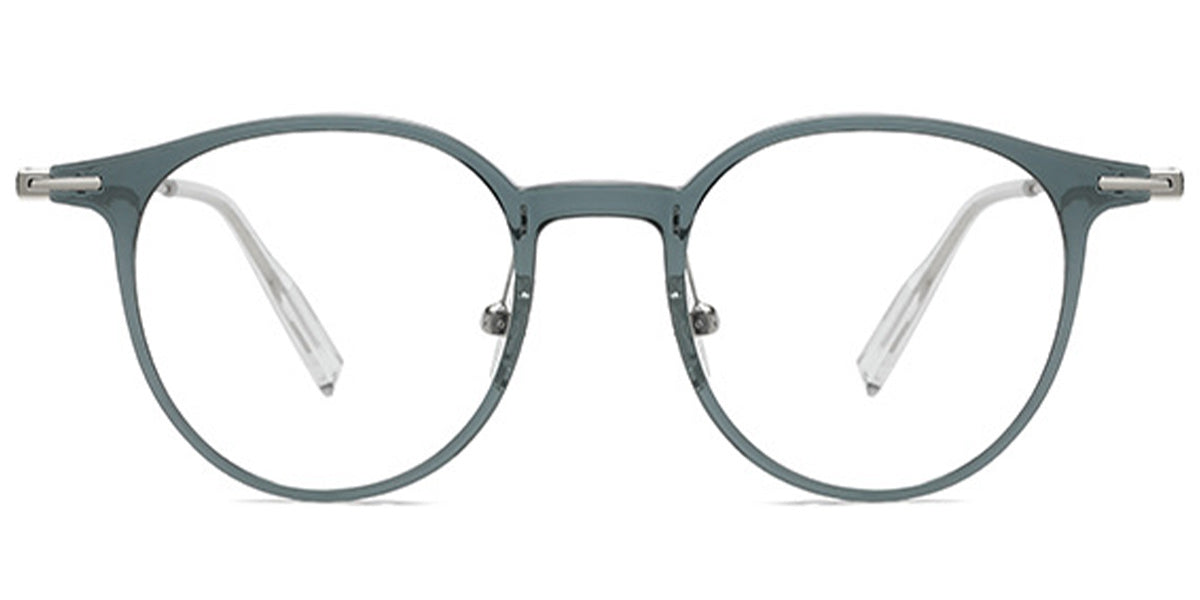 ER7 Grey Green Round Metal Eyeglasses
