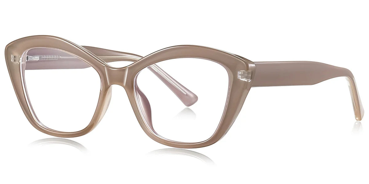 BR4 Brown Geometric Rectangle Eyeglasses