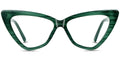 V2 Dark Green Sharp Cat Eye Glasses