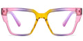 SS15 Pink Yellow Grey Square Eyeglasses