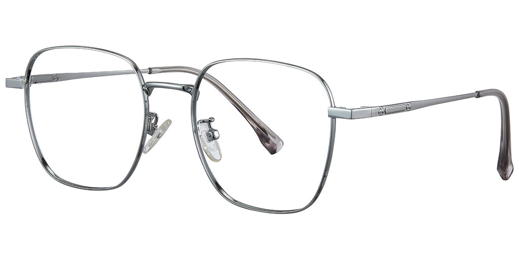 G5 Grey Silver Large Square Eye Glasses