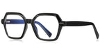 B2 Black Geometric Glasses