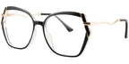 B10 Black Geometric Glasses