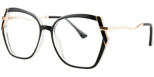 B10 Black Geometric Glasses